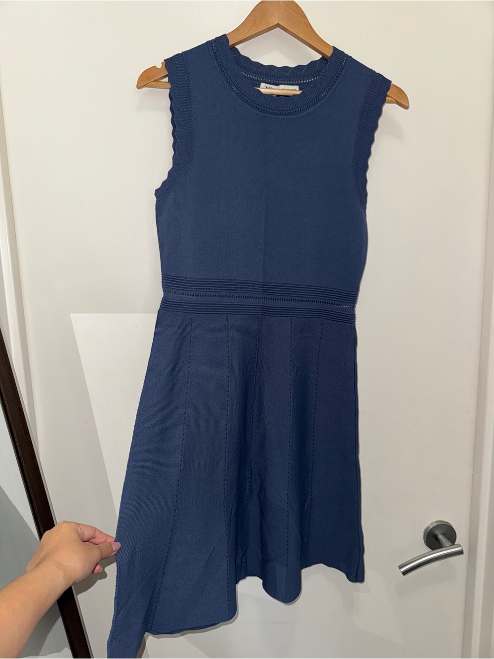 Zara Sleeveless Navy Knit Dress